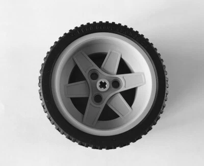 Lego Technik Technic 68.8 x 36 ZR Reifen 44771 schwarz mit Felge 44772 hellgrau - Bild 1 von 3