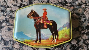 Vintage GEORGE W. HORNER Toffee Tin ROYAL CANADIAN MOUNTED POLICE Mountie - Picture 1 of 6