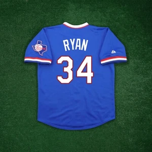 Nolan Ryan 1984 Texas Rangers Cooperstown Men's Alt Blue Throwback Jersey - Picture 1 of 6