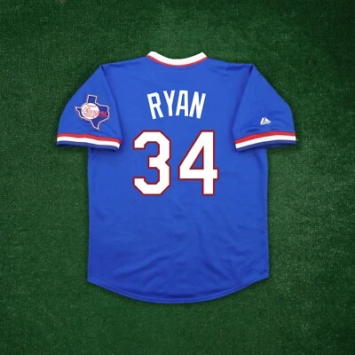 Nolan Ryan 1984 Texas Rangers Cooperstown Men's Alt Blue Throwback Jersey - Image 1 of 4
