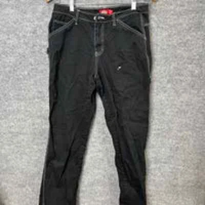 Dickies contrast black pants with white stitch girls size 7 - Image 1 of 4