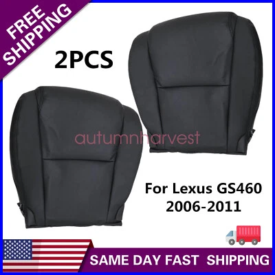 For 2006-2011 Lexus GS350 430 450h 460 Both Side Bottom Leather Seat Cover Black - Image 1 of 4