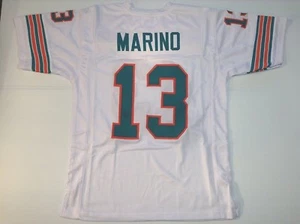 UNSIGNED CUSTOM Sewn Stitched Dan Marino White or Teal Jersey M to 3XL - Picture 1 of 24
