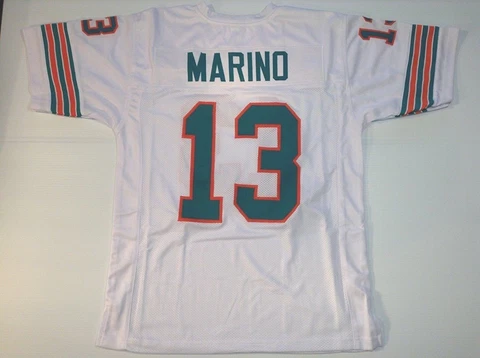 UNSIGNED CUSTOM Sewn Stitched Dan Marino White or Teal Jersey M to 3XL Cover
