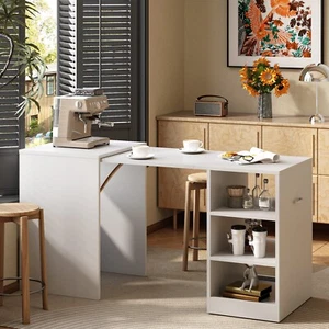 Folding Dining Table Small Kitchen Saving Space Foldable Compact Hideaway Desk - Picture 1 of 13