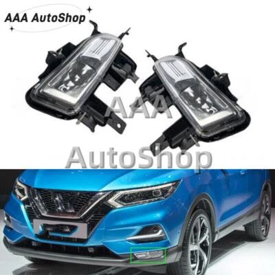 Pair For NISSAN Qashqai 2018 2019 Front Bumper Halogen Fog Lamp Kit Set Harness - image 1 of 4