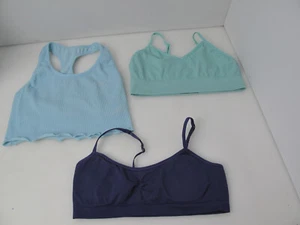 Lot 3 Girls Bra Purple Blue Green Sz S & (1) L More Than Magic.Hanes Art Class - Picture 1 of 10