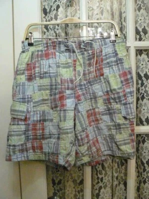 # ROUNDTREE & YORKE MEN SIZE S (31x12) MADRAS SWIM TRUNKS-BOARDSHORTS-19" LONG - Image 1 of 4