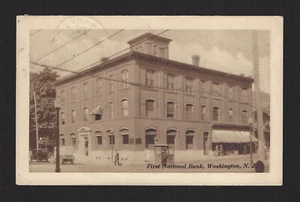 Washington, NJ #860 Erste Nationalbank, Schwarzweiß Postkarte, verschickt 18.08.1924! - Bild 1 von 4