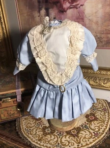 Antik Stil Vintage Kinder Puppe Baumwolle Seide Mischung Kleid - Bild 1 von 11
