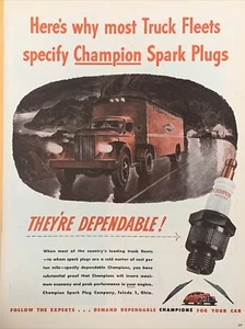 Anuncio impreso de bujía campeón de colección 1946. He aquí por qué la mayoría de las flotas de camiones... - Imagen 1 de 1