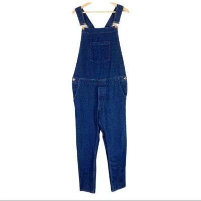 Mono con tirantes ajustado de pierna con botones laterales azul talla 8 de ASOS para mujer Foto 1 de 4