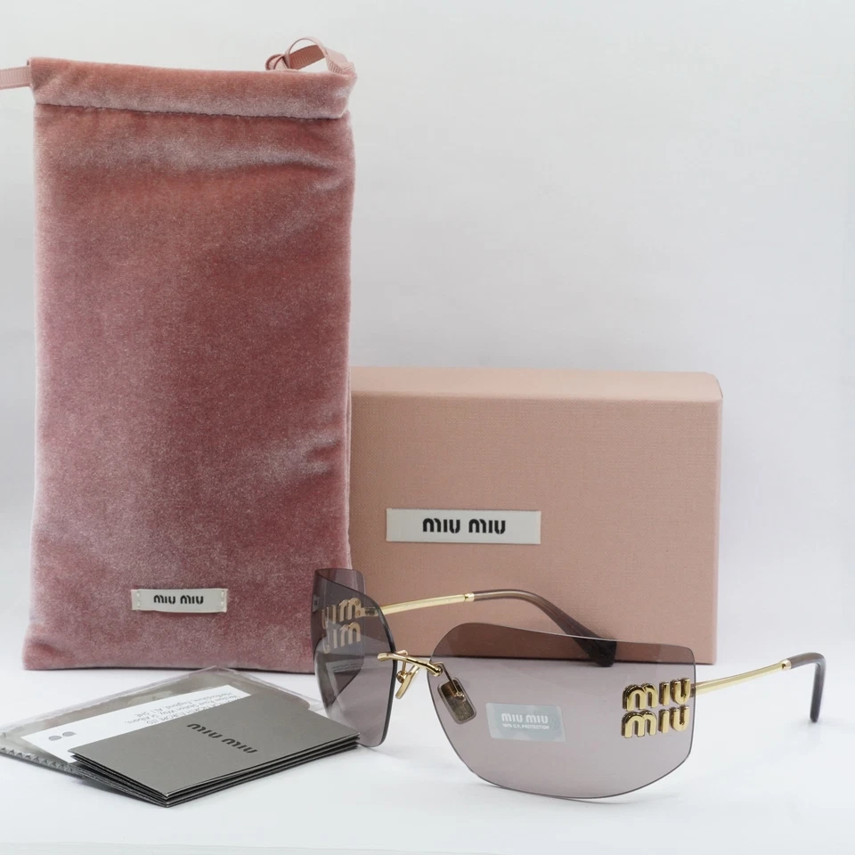 Miu miu Women Sunglasses MU54YS Pink Purple Lens Gold Logo w/ Case Box