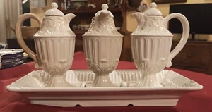 Ampolle In Ceramica Con Vassoio - Lenox Butler's Pantry - Vintage - Foto 1 di 9