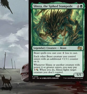Mazo Slinza, The Spiked Stampede BEAST Commander Magic The Gathering listo para jugar verde EDH - Imagen 1 de 11