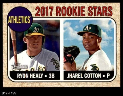 2017 Topps Heritage #199 Jharel Cotton / Ryon Healy Athletics RCs RC 8 - NM/MT - Image 1 of 2