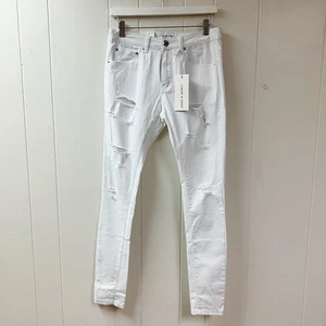 NWT LIQUOR N POKER White Skinny Ripped Jeans SZ 30W Stretch Streetwear Grunge - Picture 1 of 11
