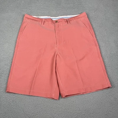 Pantalones Cortos de Golf FootJoy Para Hombres 36 Rosa Salmón Frente Plano Chino Clásico Informal Logo FJ Foto 1 de 4