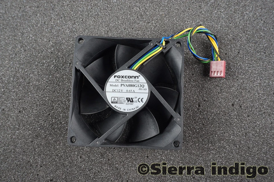 Foxconn PVA080G12Q-P01-AD 80mm 2 25mm Fan DV12V 0.65A 4-Pin 4-Wire - Image 1 of 1