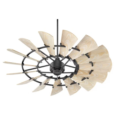 Quorum Windmill 60" Indoor/Outdoor Ceiling Fan in Noir - Image 1 of 3