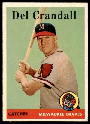 1958 Topps Set Break Del Crandall #390 EX-EXMINT - Image 1 of 2