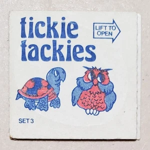 1970s Tickie Tackies (L font) Set 3 VINTAGE CRACKER JACK PRIZES Z-1386 - Picture 1 of 2