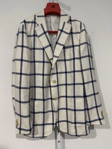 Isaia Napoli Sport Mantel Leinen Seide Overcheck Fensterscheibe kariert 42 / 52 AKTUELL - Bild 1 von 22