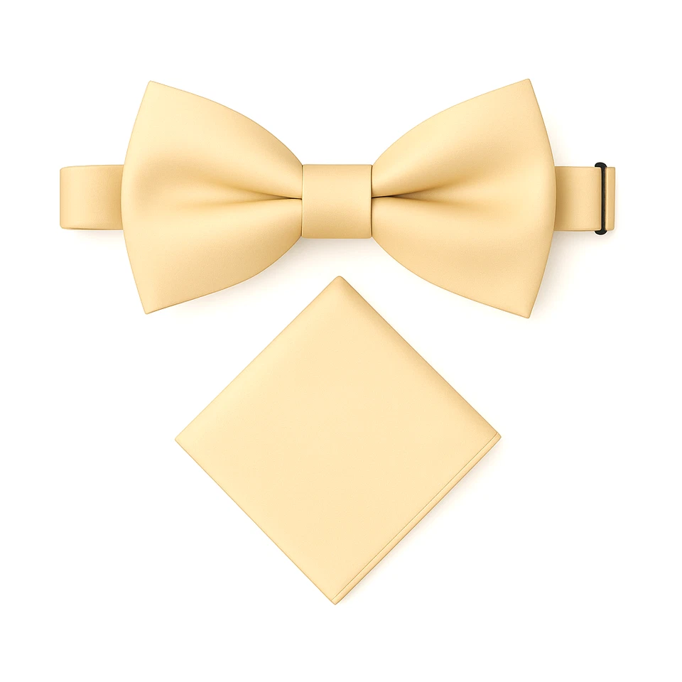 Juego de pañuelos de pajarita con clip preatado formal de color liso para hombre Foto 1 de 1