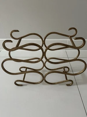 Distressed Gold Wine Rack Bottle Holder Display Stand for Home Kitchen/Bar - Image 1 of 4
