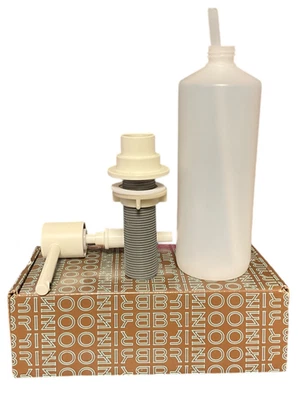 Dispensador de jabón Brizo RP79275MW Jason Wu montado en cubierta 13 oz acabado blanco mate Foto 1 de 4