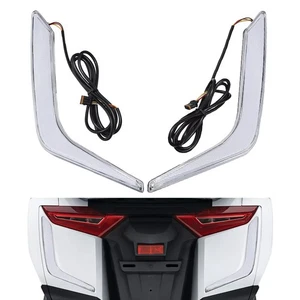Pair Rear Saddlebag Accents Lights For Honda Goldwing 1800 GL1800 2018-23 Clear - Picture 1 of 13