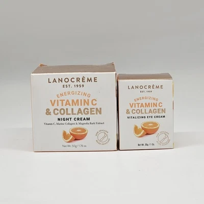 2PC LANOCREME Energizing Vitamin C & Collagen Night Cream + Vitalizing Eye Cream - Image 1 of 4