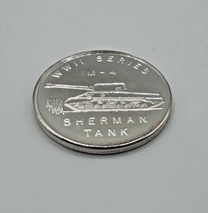 Moneta tonda argento serie seconda guerra mondiale 1 oz - carro armato M4 Sherman - Foto 1 di 4