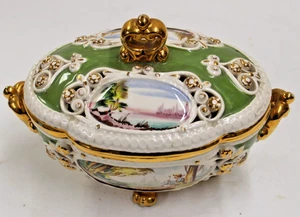 Vintage 60's Exquisite Hand Painted Tureen Made In Japan Panorama Pattern - Picture 1 of 6