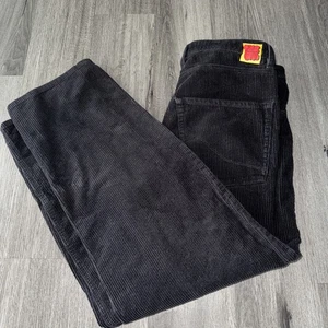 Empyre Hose Herren Größe 32 Schwarz Cord Relax Fit Straight Baggy Skater Y2K - Bild 1 von 7