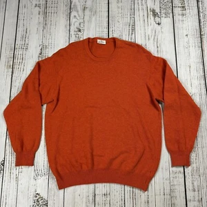 VTG 80S DESIGNER VALENTINO STUDIOS 100% WOOL ORANGE CREWNECK SWEATER MENS XXL 54 - Picture 1 of 10
