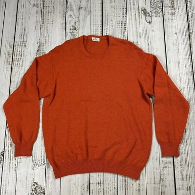 VTG 80S DESIGNER VALENTINO STUDIOS 100% WOOL ORANGE CREWNECK SWEATER MENS XXL 54 - Image 1 of 4