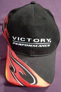 Victory Motorcycles Performance hat Black With Flames Adjustable  - Picture 1 of 9