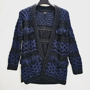 Lucky Brand Pullover Cardigan MEDIUM Stevie Fransen Boho offene Taschen NEU Neu ohne Etikett - Bild 1 von 6