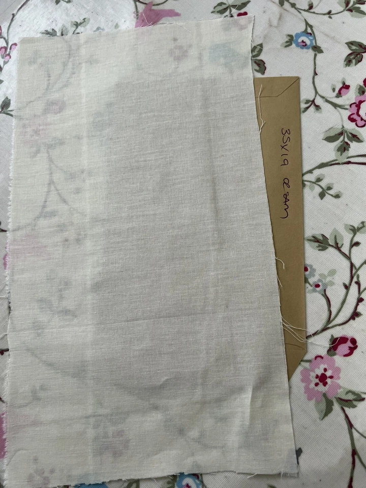 Fabric Remnant Patchwork Sewing Material Plain Cream Cotton 35x19cm - Image 1 of 1