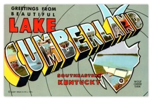 GREETINGS LAKE CUMBERLAND KENTUCKY-MAGNET VINTAGE LARGE LETTER POSTCARD - Picture 1 of 1