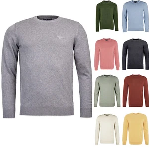 BARBOUR MENS PIMA CREW NECK COTTON KNIT JUMPER DESIGNER SWEATER KNITWEAR MKN0932 - Picture 1 of 41