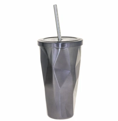 Taza fría cincelada Starbucks 16 oz vaso negro carbón pajita de acero inoxidable Foto 1 de 2