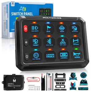 MICTUNING 12 Gang Switch Panel Toggle Touch On-Off Circuit Control Relay Box USA - Picture 1 of 19