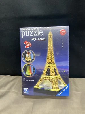 Rompecabezas Ravensburger 3D Edición Noche Torre Eiffel París 216 piezas Incluye LED Foto 1 de 4