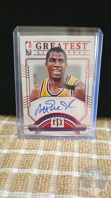 Magic Johnson /18 Auto On Card NBA Greatest Signatures Panini National Treasures - Imagen 1 de 2