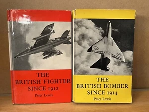 Lot of 2 British Fighter Since 1912 British Bomber Since 1914 by Peter Lewis HC - Picture 1 of 4