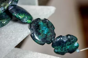 Cuentas focales cruzadas de crisocola azul verdoso verde de 20 mm filamento de 15" 888 - Imagen 1 de 3
