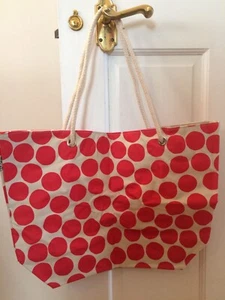 Bolso de Mano Hobbs for EVE Rojo Lunares Punto Crema Playa Vacaciones - Imagen 1 de 5