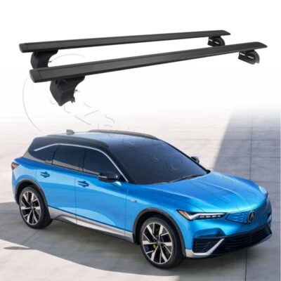 Barra transversal compatible con barras de aluminio negras ajustables para rack de techo Acura ZDX 2024 Foto 1 de 4